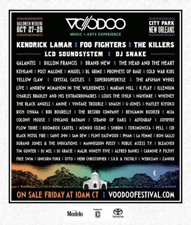 Voodoo Music Festival 2017 announces Kendrick Lamar, Foo Fighters and