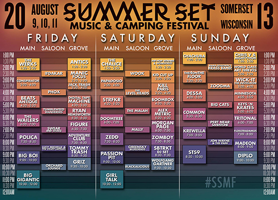 Summer Set Schedule