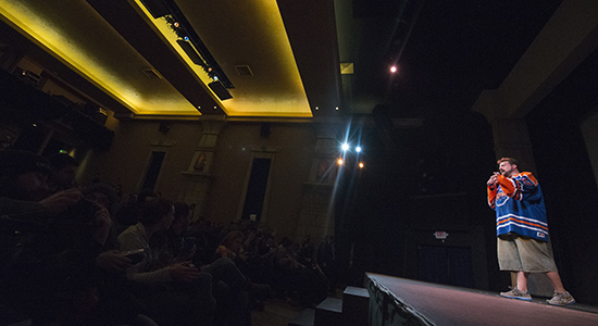Kevin Smith - Live on stage at the Egyptian Theater at Sundance Film Festival 2014. Photo by: Matthew McGuire