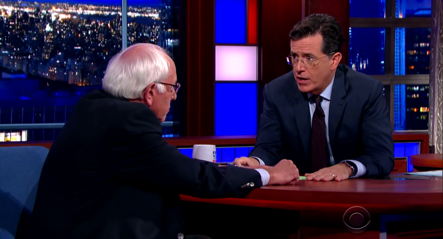 Bernie Sanders. Photo by: Late Show with Stephen Colbert / YouTube