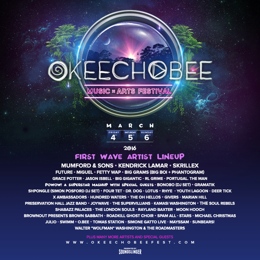 Okeechobee Festival round 1 artist lineup. Photo by: Okeechobee Festival