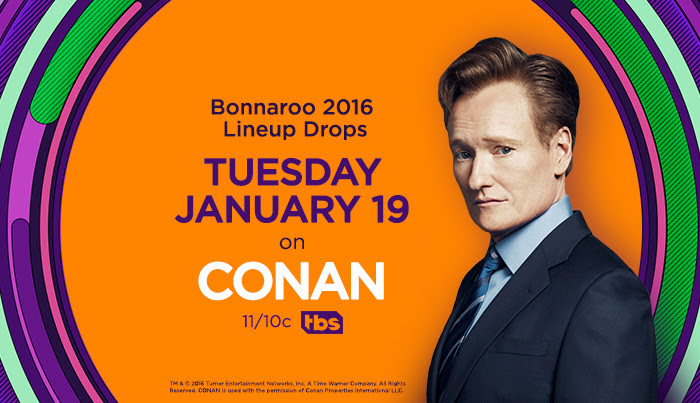 Bonnaroo 2016 lineup announcement on Conan. Photo provided by Mason Jar Media.