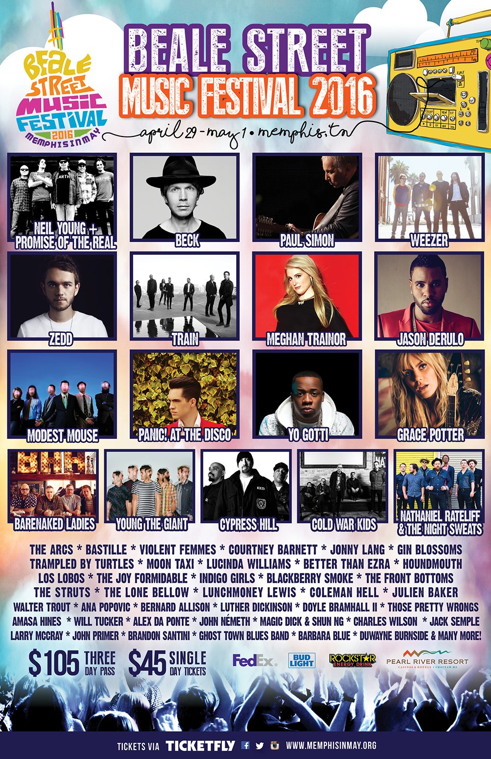 Beale Street Music Festival 2016 lineup. Photo by: Memphis in May / Twitter