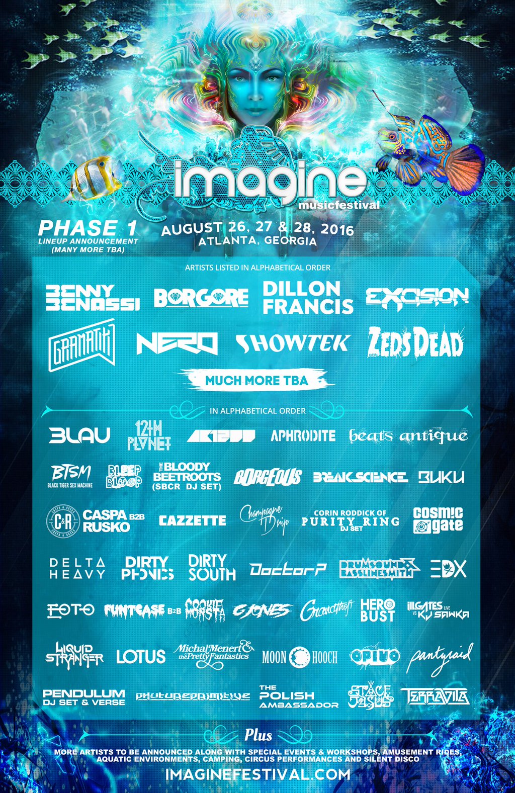 Imagine Music Festival phase 1 lineup. Photo by: Imagine Music Festival
