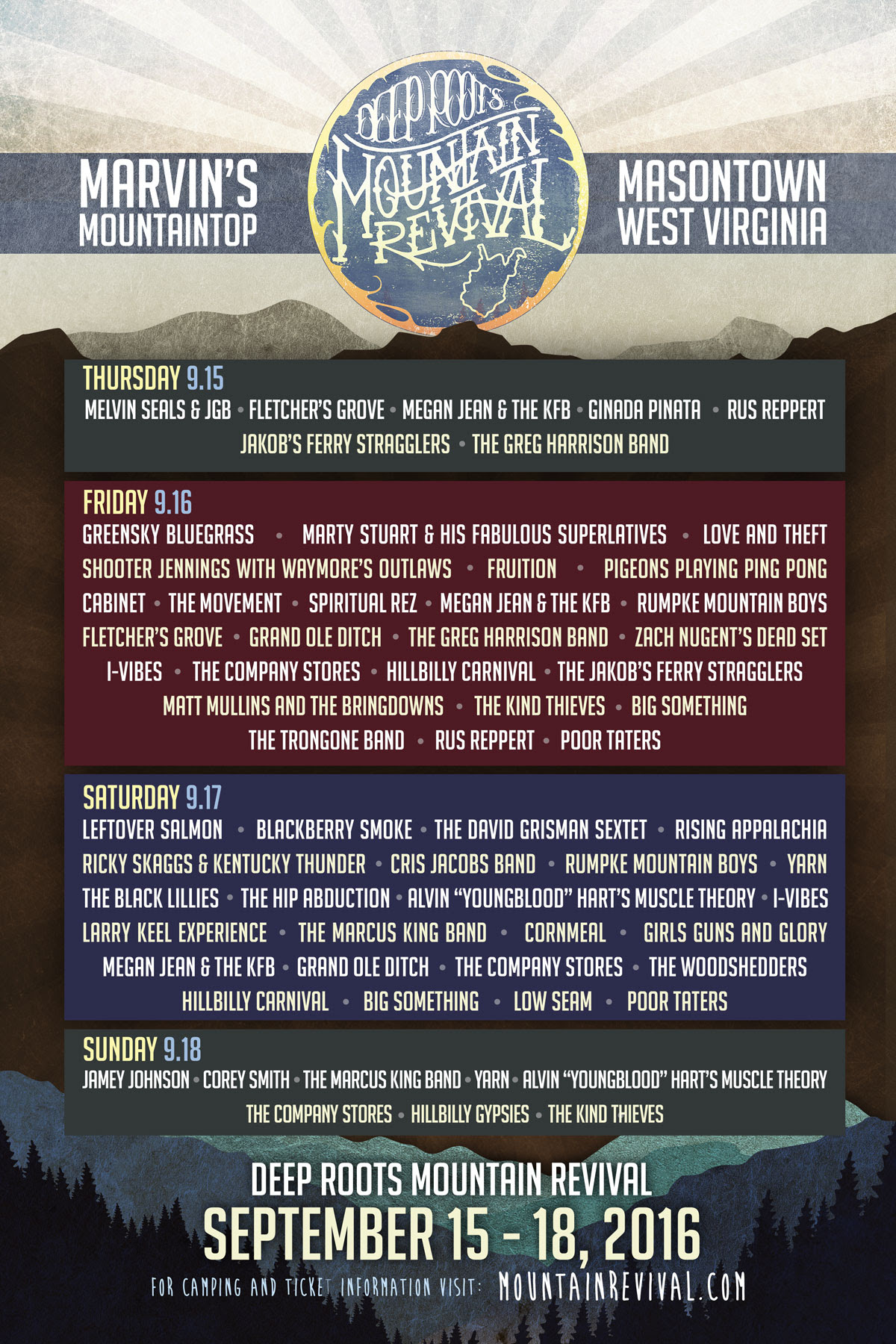 Deep Roots Mountain Revival lineup. Photo by: Deep Roots Mountain Revival