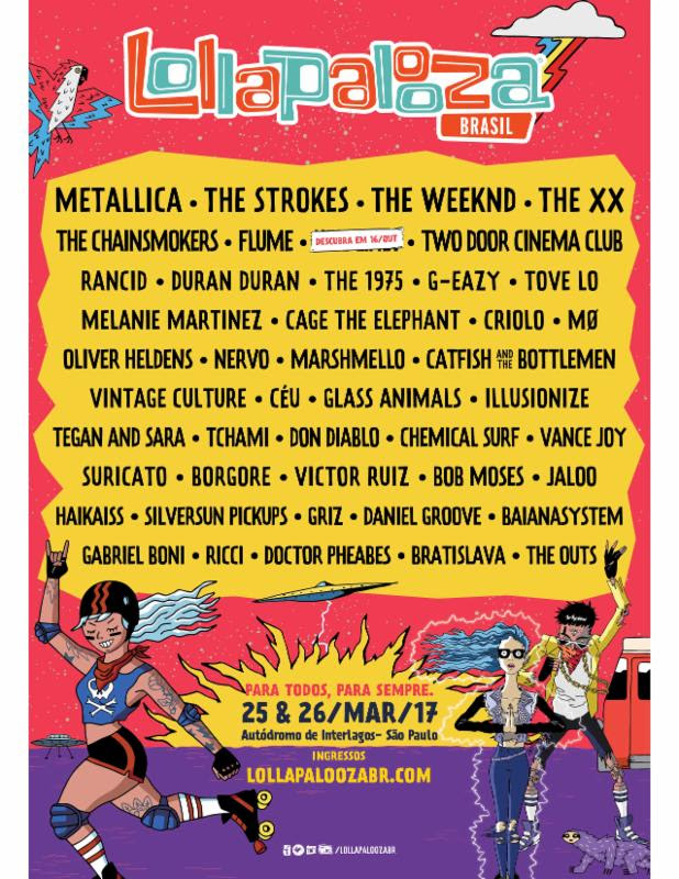 Lollapalooza Brazil 2016 lineup. Photo provided.