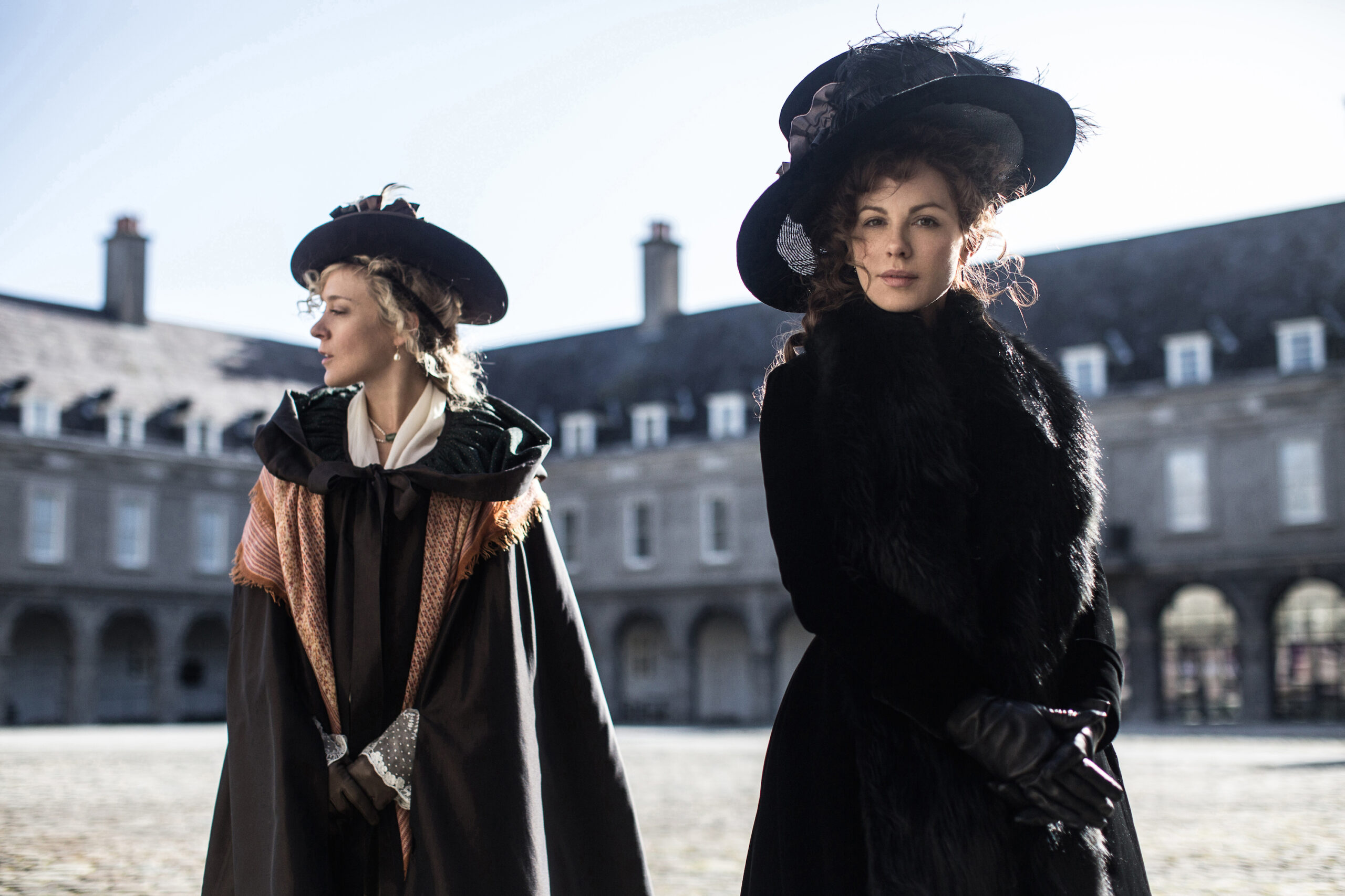 Location images of Love & Friendship, a Jane Austen film adaptation starring Kate Bekinsdale and Chloe Sevigny, directed by Whit Stillman. CHURCHILL PRODUCTIONS LIMITED. Producers Katie Holly, Whit Stillman, Lauranne Bourrachot. Co-Producer Raymond Van Der Kaaij. Also Starring: Xavier Samuel, Emma Greenwell & Morfydd Clark. Photo credit: Ross McDonnell. Photo courtesy: Sundance Film Institute