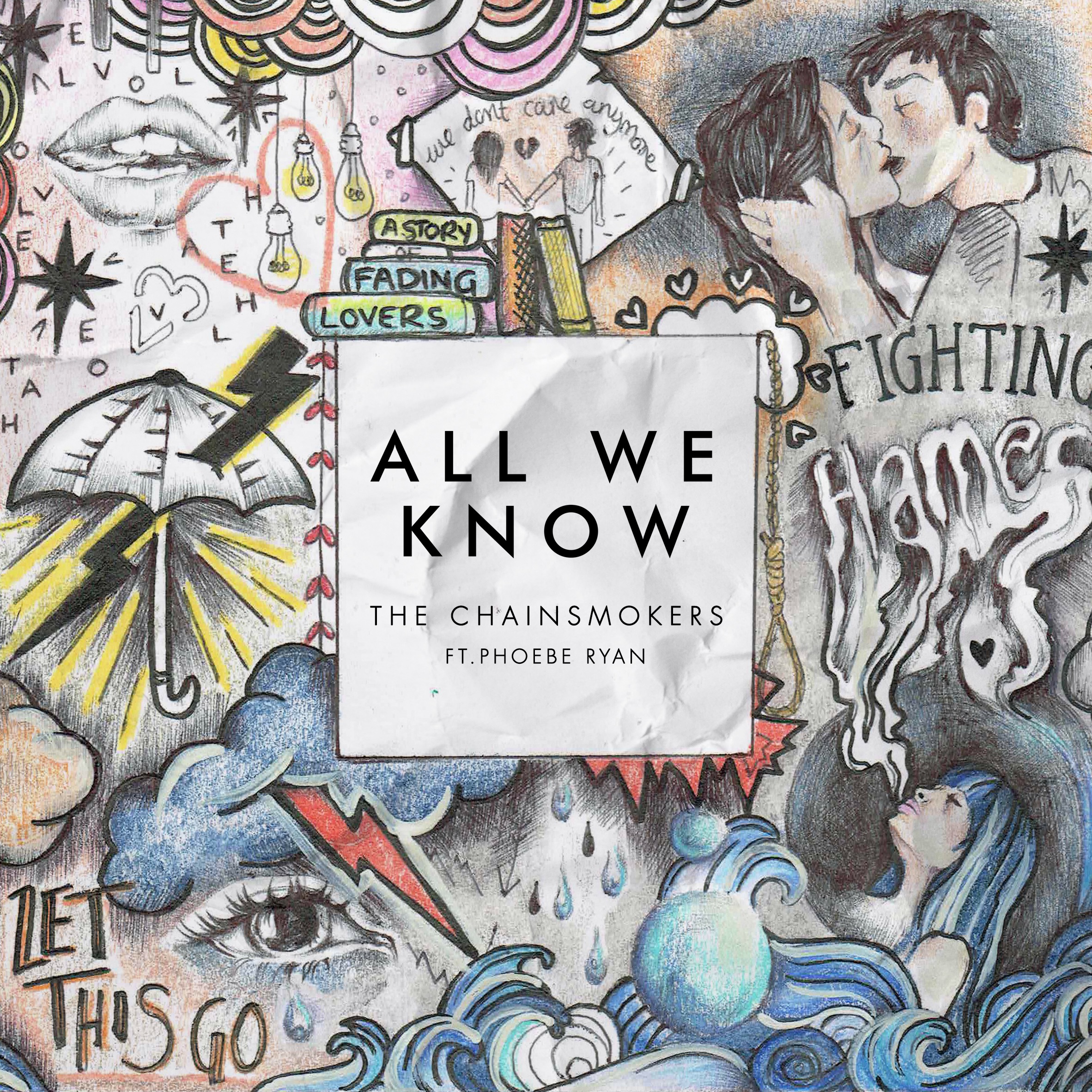 The Chainsmokers cover art for All We Know featuring Phoebe Ryan. Photo provided.
