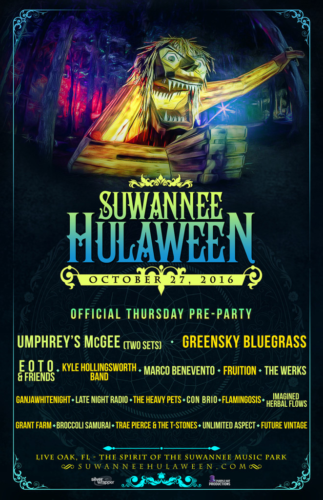Suwannee Hulaween 2016 Pre-Party lineup. Photo by: Suwannee Hulaween
