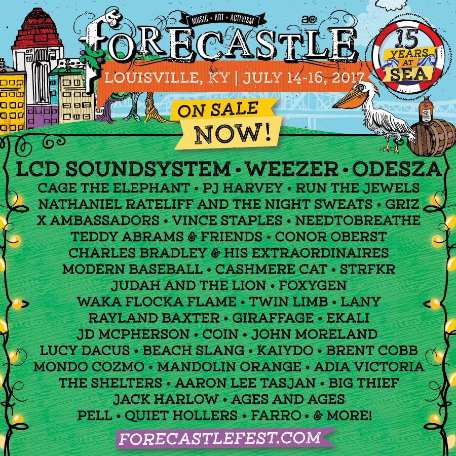 Forecastle Festival 2017 lineup. Photo by: Forecastle Music Festival