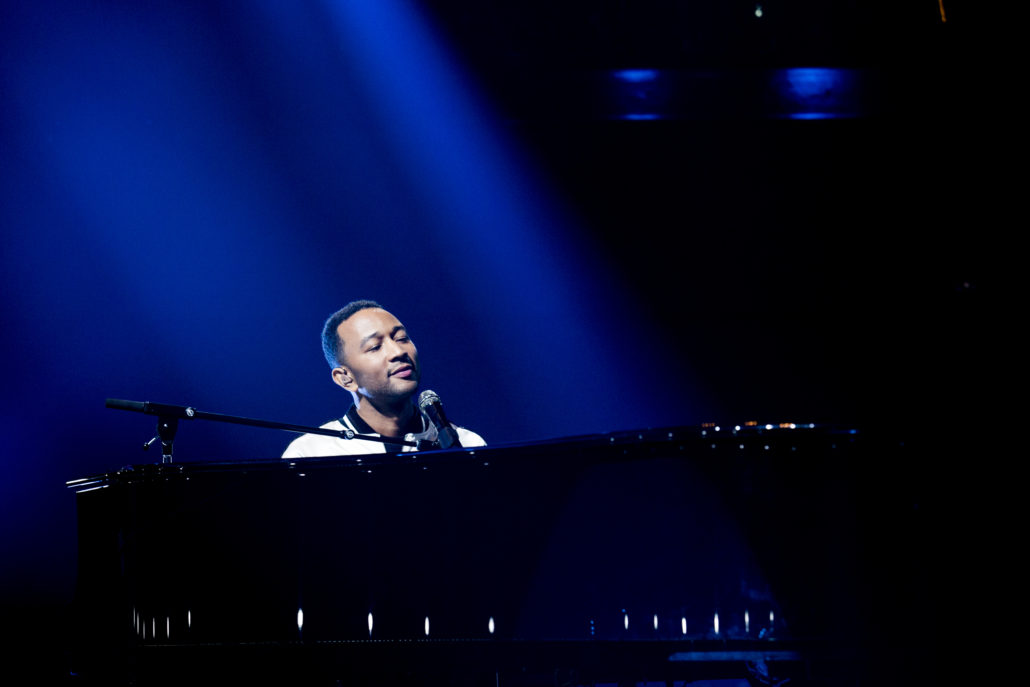 John Legend performing on the Honda Stage at the iHeartRadio Theater in Los Angeles. Photo by: Katherine and Mariel Tyler for iHeartRadio