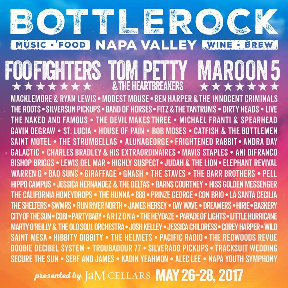 BottleRock Napa Valley 2017 lineup. Photo by: BottleRock Napa Valley