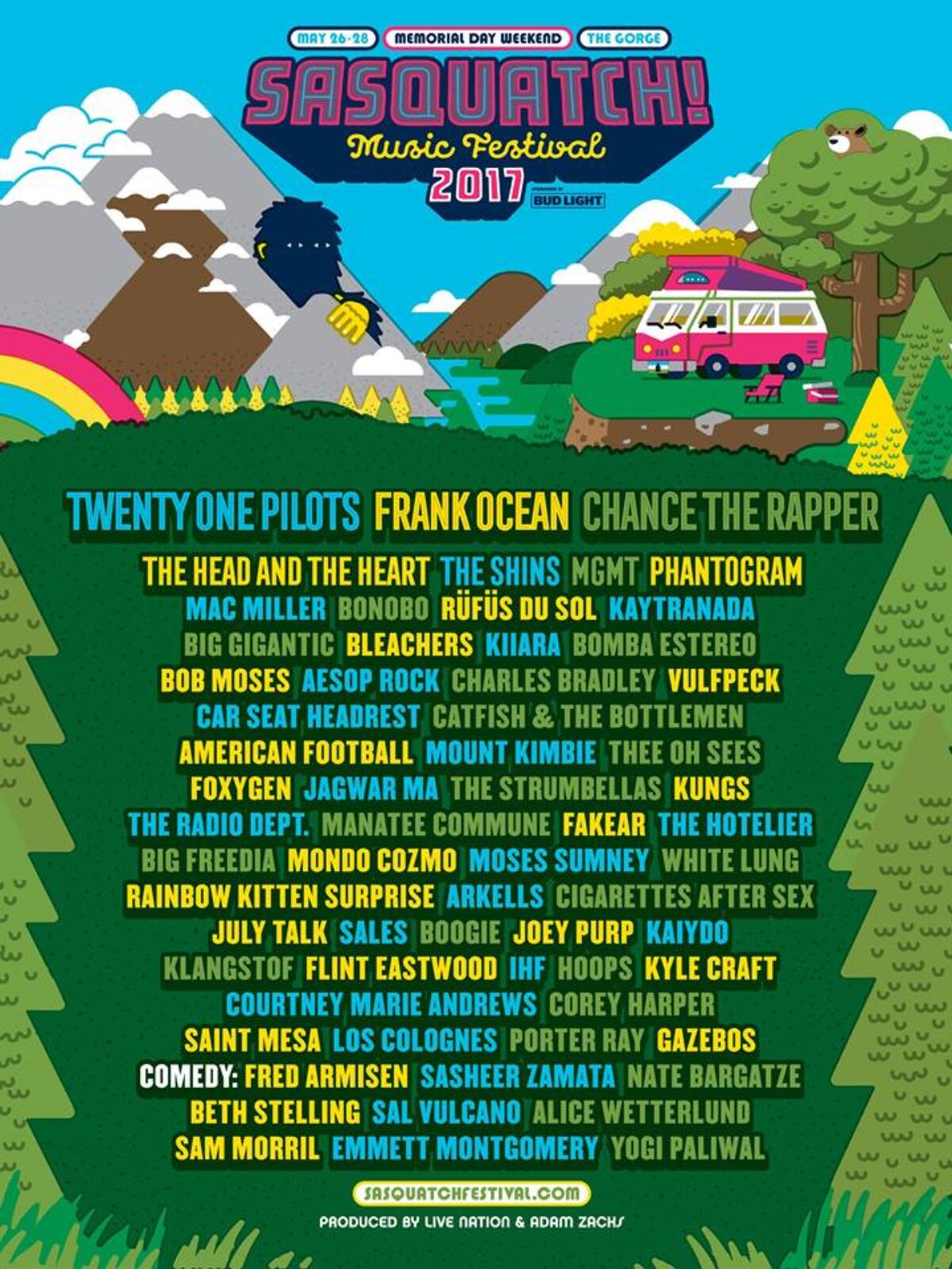 SASQUATCH! Music Festival 2017 Gets Funky with MGMT and Vulfpeck