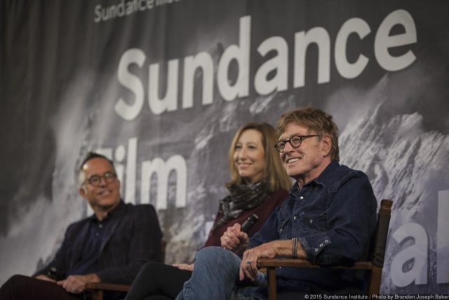 Festival Director John Cooper, Sundance Institute Executive Director Keri Putnam, and President and Founder of Sundance Institute Robert Redford at the 2016 Sundance Film Festival Day One Press Conference. (c) 2015 by Brandon Joseph Baker. Festival Director John Cooper, Sundance Institute Executive Director Keri Putnam, and President and Founder of Sundance Institute Robert Redford at the 2016 Sundance Film Festival Day One Press Conference. (c) 2015 by Brandon Joseph Baker.
