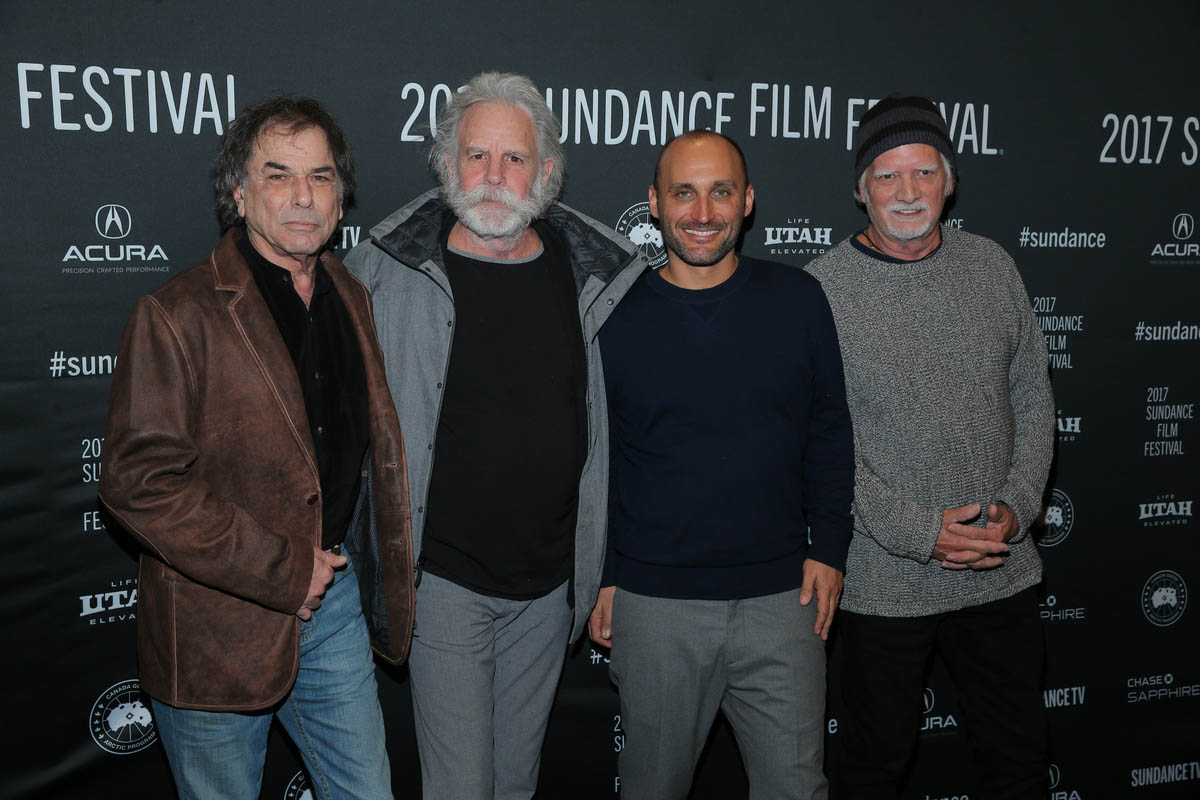 Director Amir Bar-Lev along with Bill Kreutzmann, Bob Weir and Mickey Hart of the Grateful Dead attend the World Premiere of Long Strange Trip by Amir Bar-Lev, an official selection of the Documentary Premieres program at the 2017 Sundance Film Festival. © 2017 Sundance Institute | photo by Jemal Countess.