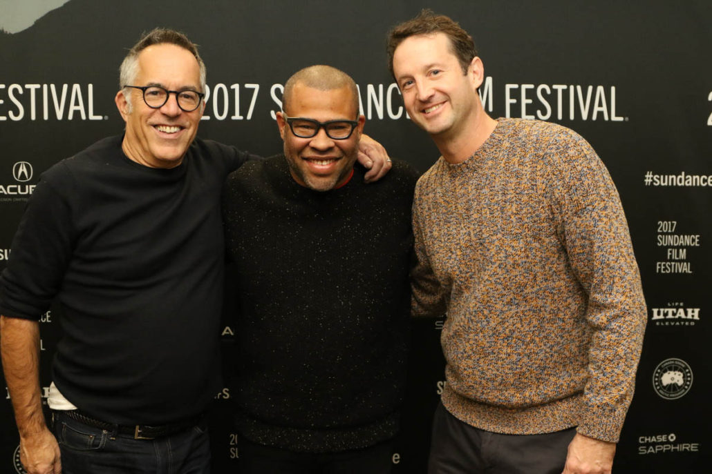 Sundance Film Festival Director John Cooper, Director Jordan Peele and Sundance Film Festival Director of Programming Trevor Groth attend the World premiere of Get Out by Jordan Peele, the secret midnight feature at the 2017 Sundance Film Festival. © 2017 Sundance Institute | photo by Abbey Hoekzema.