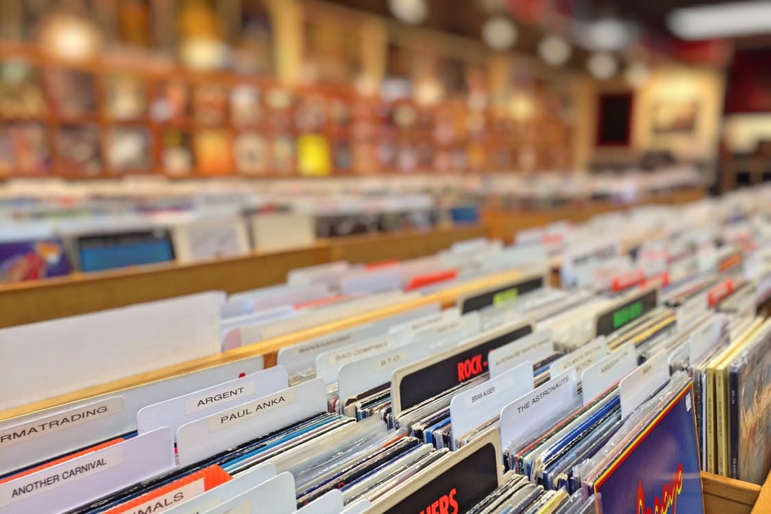 Records at a music store. Photo by: Pexels.com