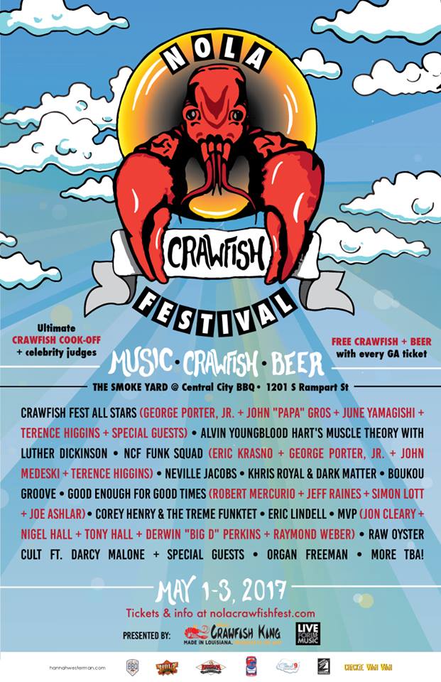 NOLA Crawfish Festival 2017 Lineup. Photo by: NOLA Crawfish Festival / Twitter