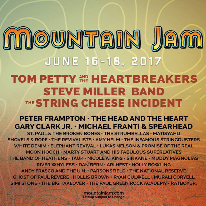 Mountain Jam Music Festival 2017 lineup. Photo provided.