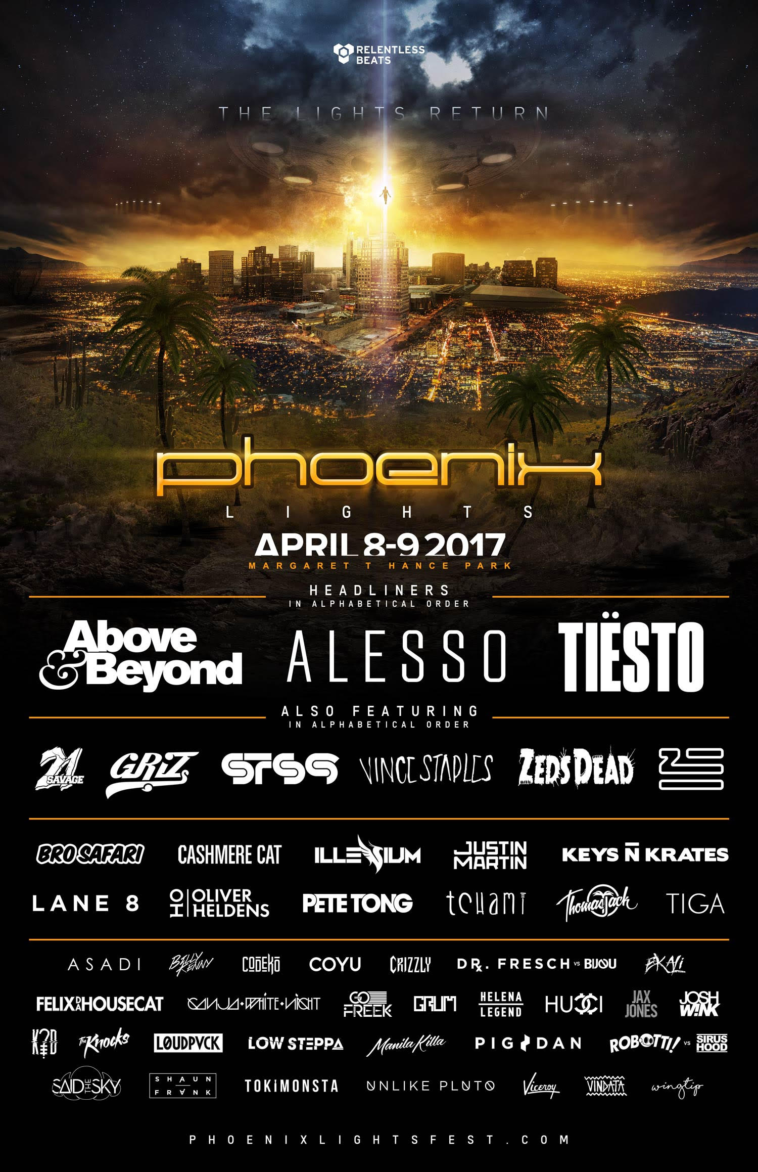 Phoenix Lights Festival 2017 lineup. Photo provided.