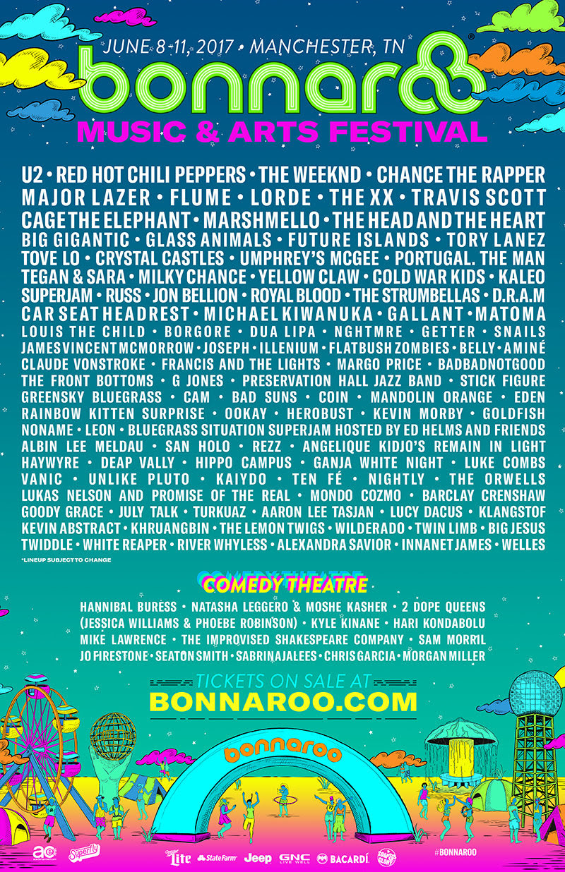 Bonnaroo Music Festival 2017 lineup. Photo by: Bonnaroo Music Festival