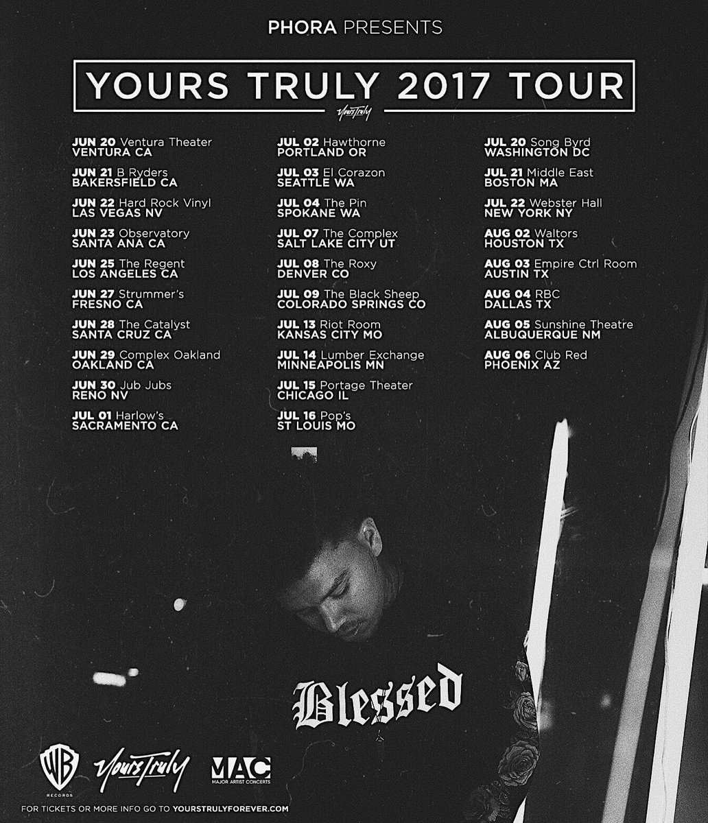 Phora 'Yours Truly 2017 Tour' dates. Photo by: Phora / Twitter