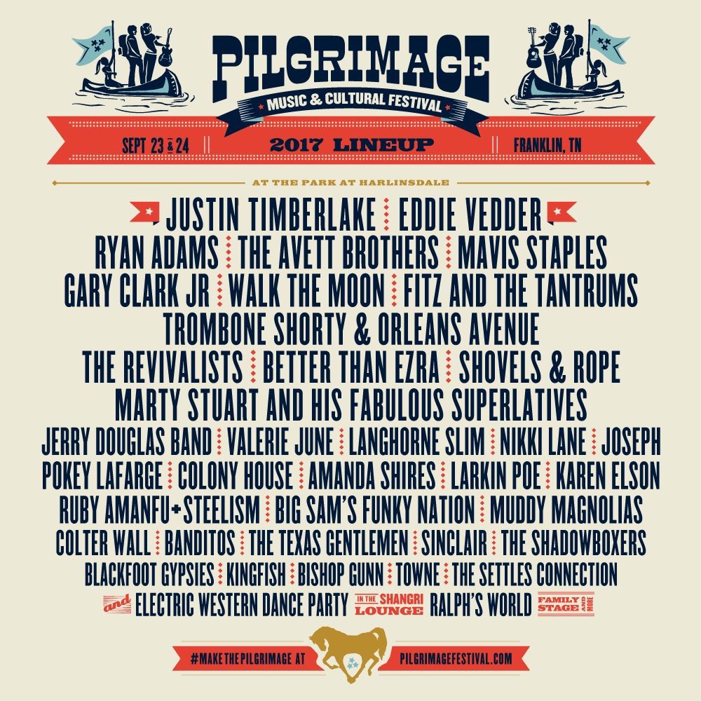 Pilgrimage Music Festival 2017 lineup. Photo by: Pilgrimage Music Festival / Twitter