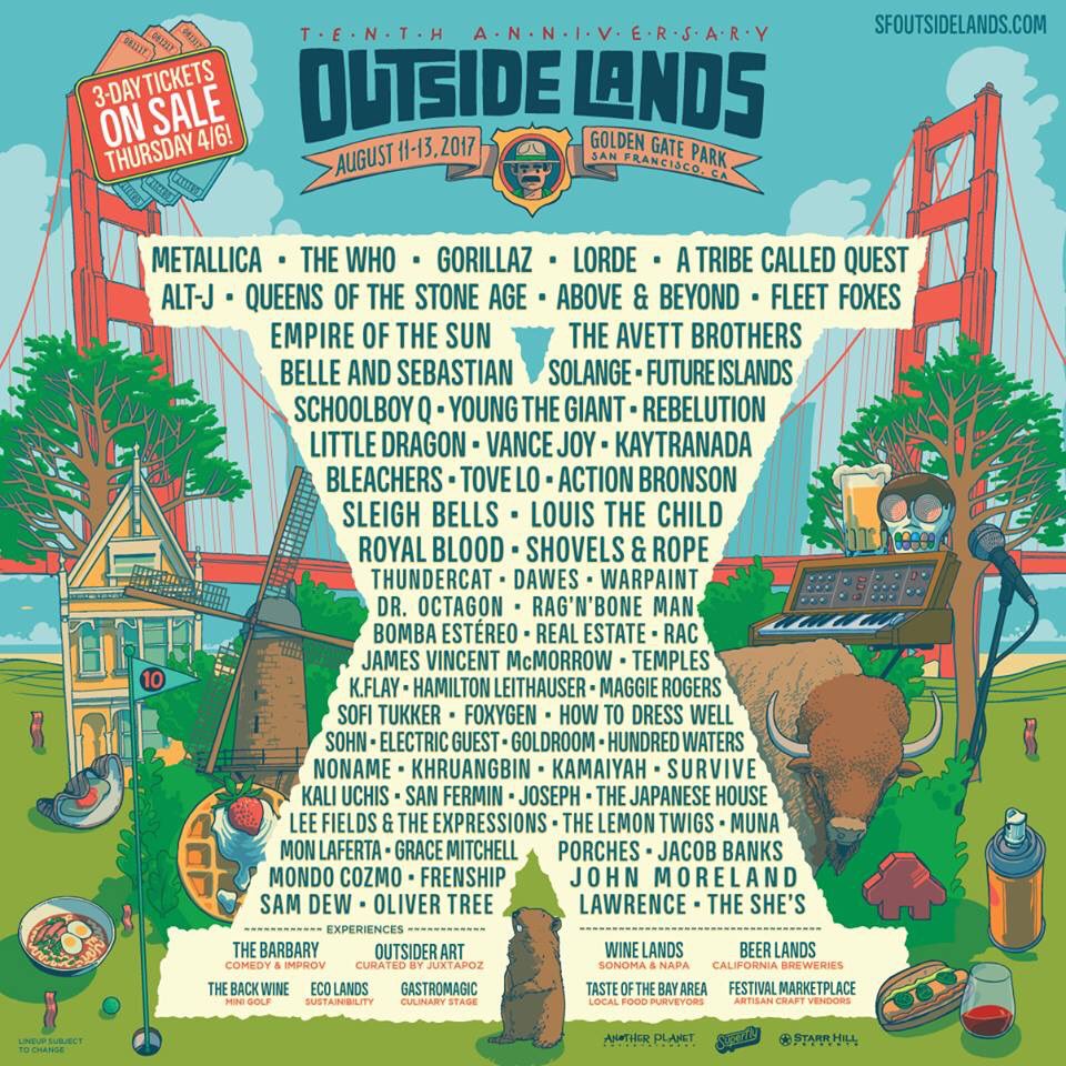 Outside Lands 2024 Lineup Poster Shane Darlleen