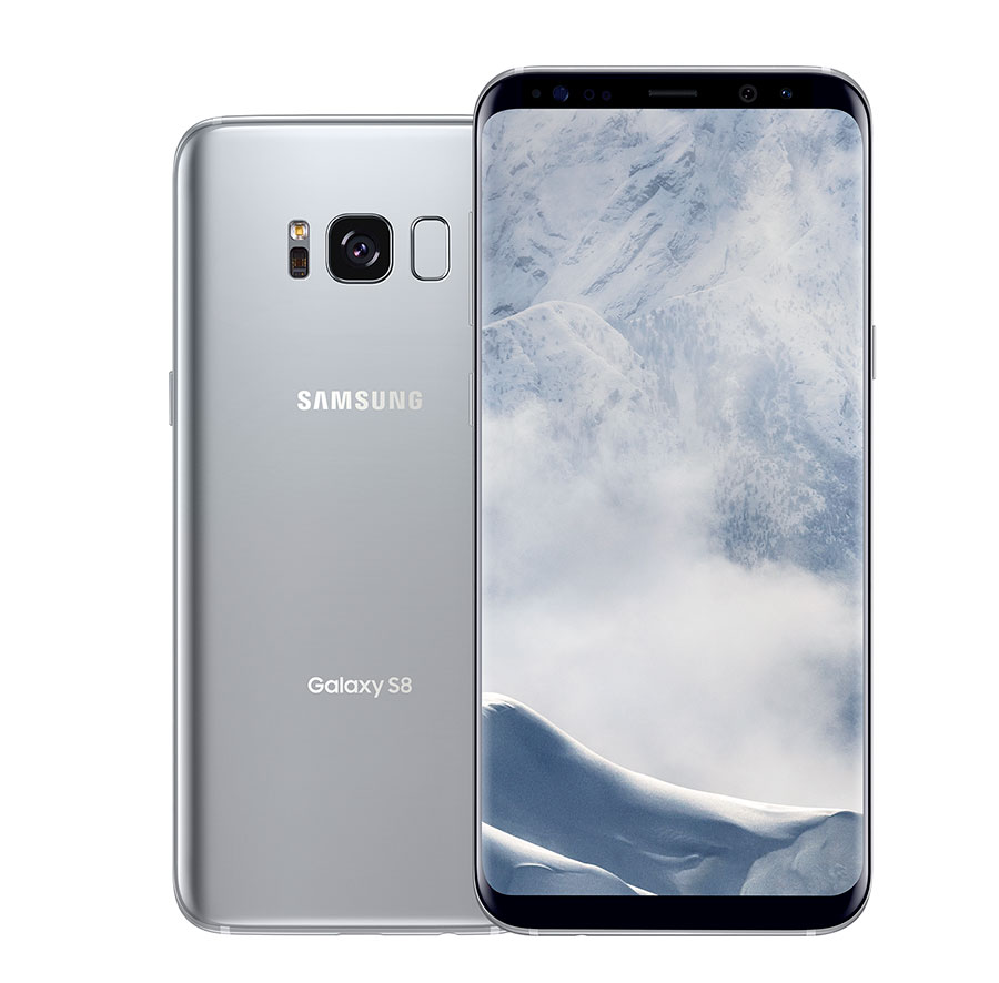 The Galaxy S8 Plus in silver. Photo provided by: Samsung