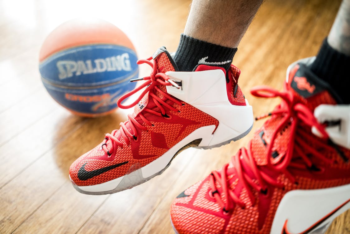 Basketball and athletic shoes. Photo by: Pixels.com