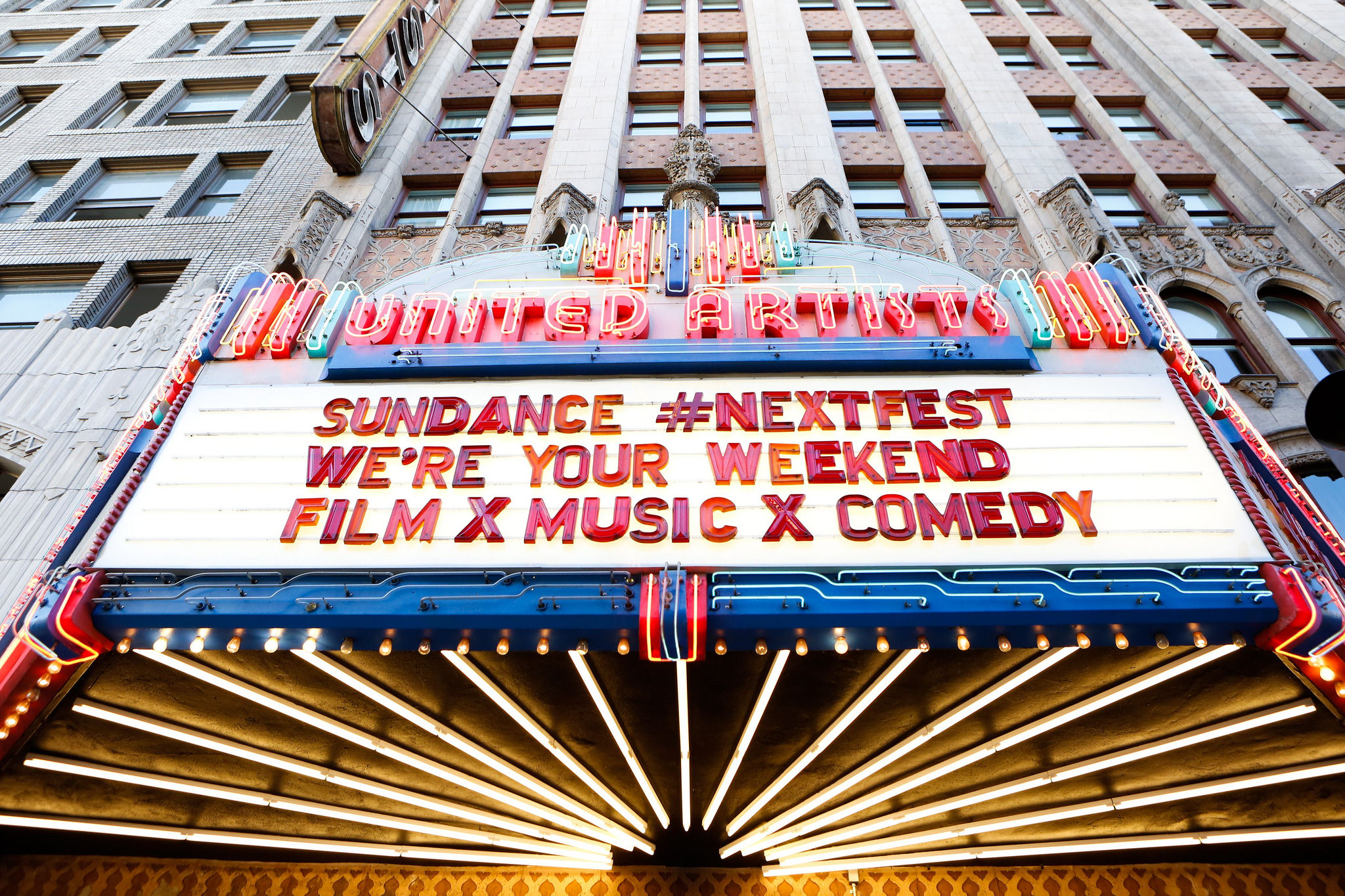 Marquee at the Theatre at the Ace Hotel. © 2016 Sundance Institute. Photo by: Ryan Kobane. Photo provided by: Sundance Institute
