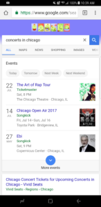 Live music events on Google search. Photo by: Matthew McGuire