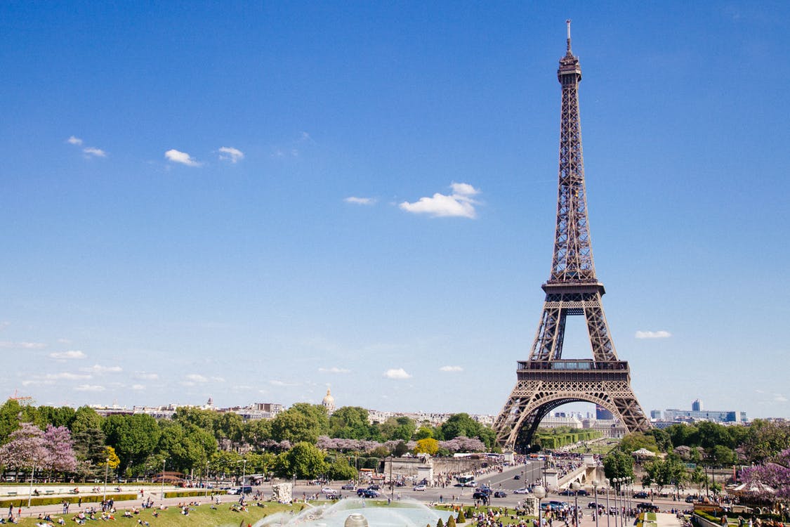 The Eiffel Tower located at Champ de Mars in Paris, France. Photo by: Pexels.com