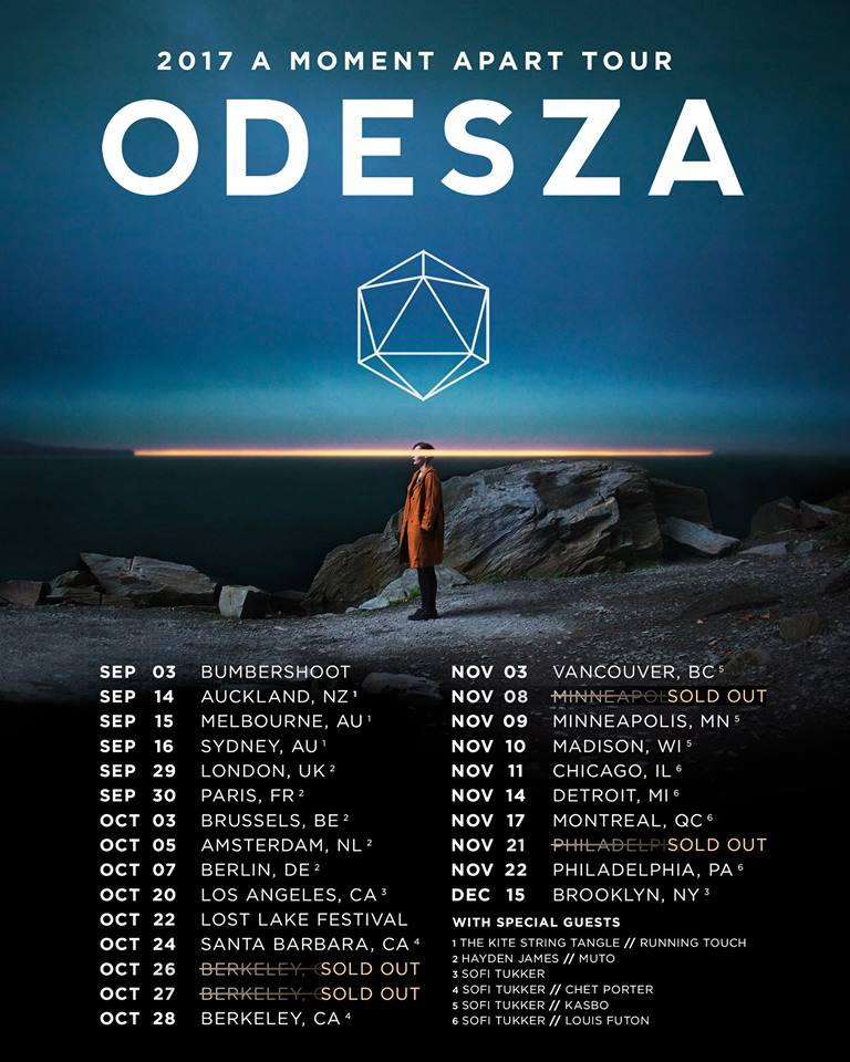 ODESZA 2017 tour dates. Photo by: ODESZA