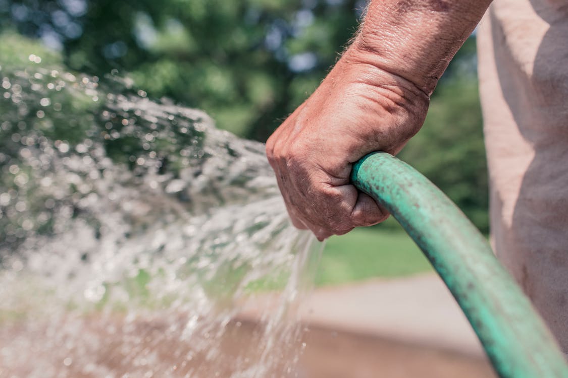 A farmer watering his crops. Photo by: Pexels.com
