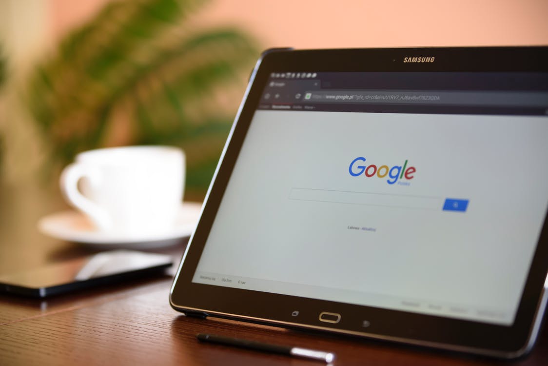 A tablet with Google Search. Photo by: Pexels.com