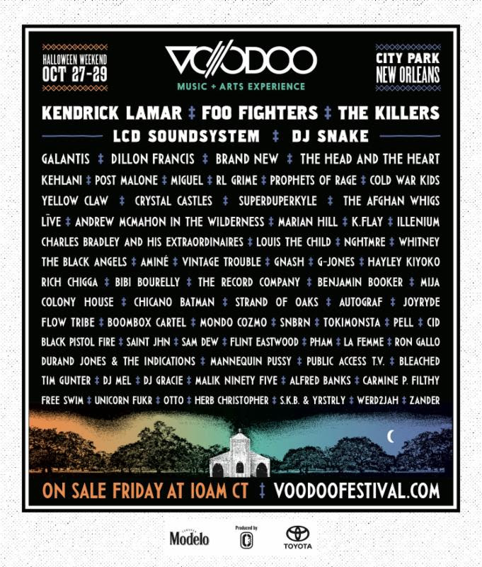 Voodoo Music Festival 2017 lineup. Photo by: Voodoo Music Festival
