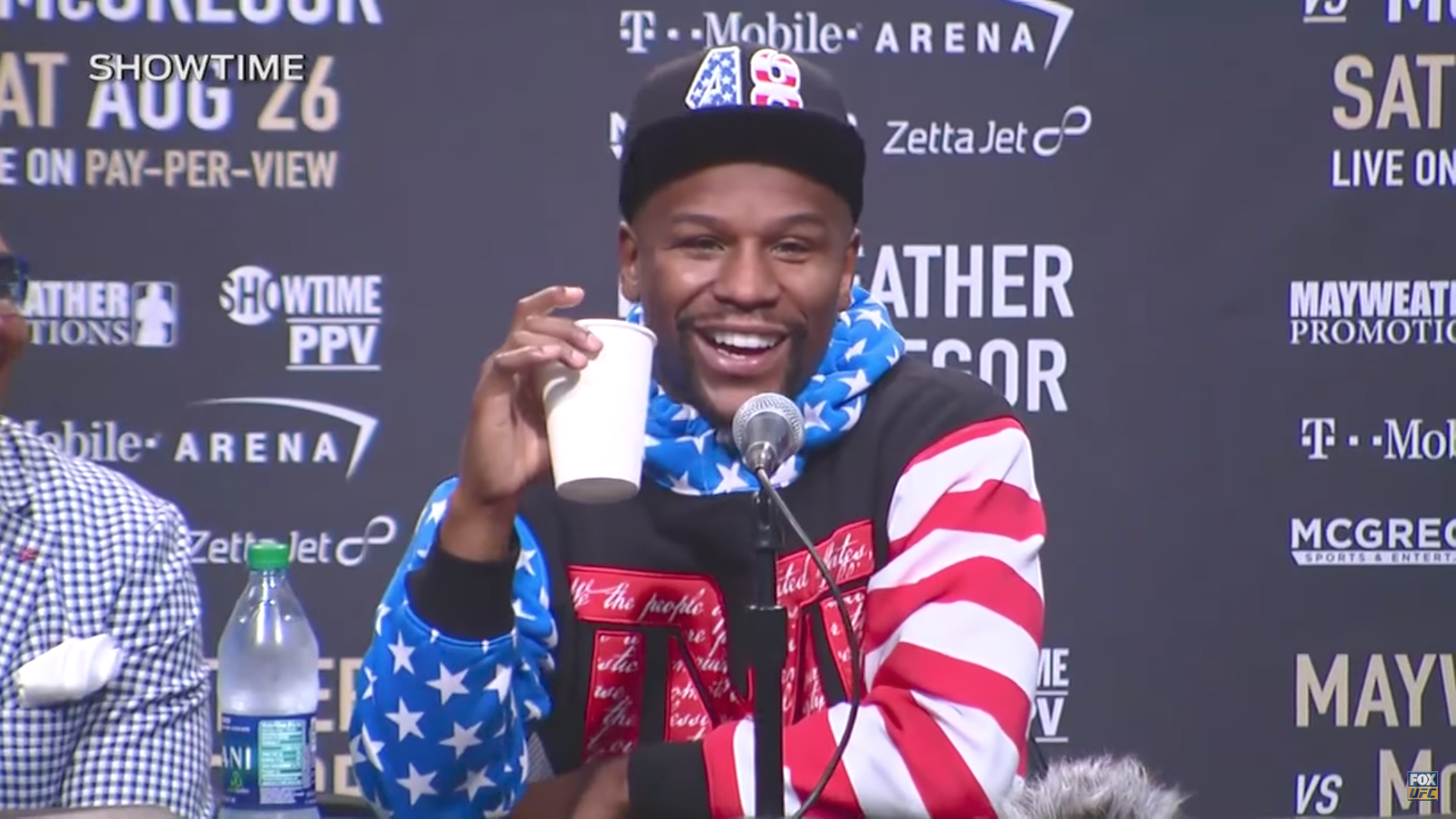 Floyd Mayweather at press conference. Photo by: UFC on FOX / YouTube