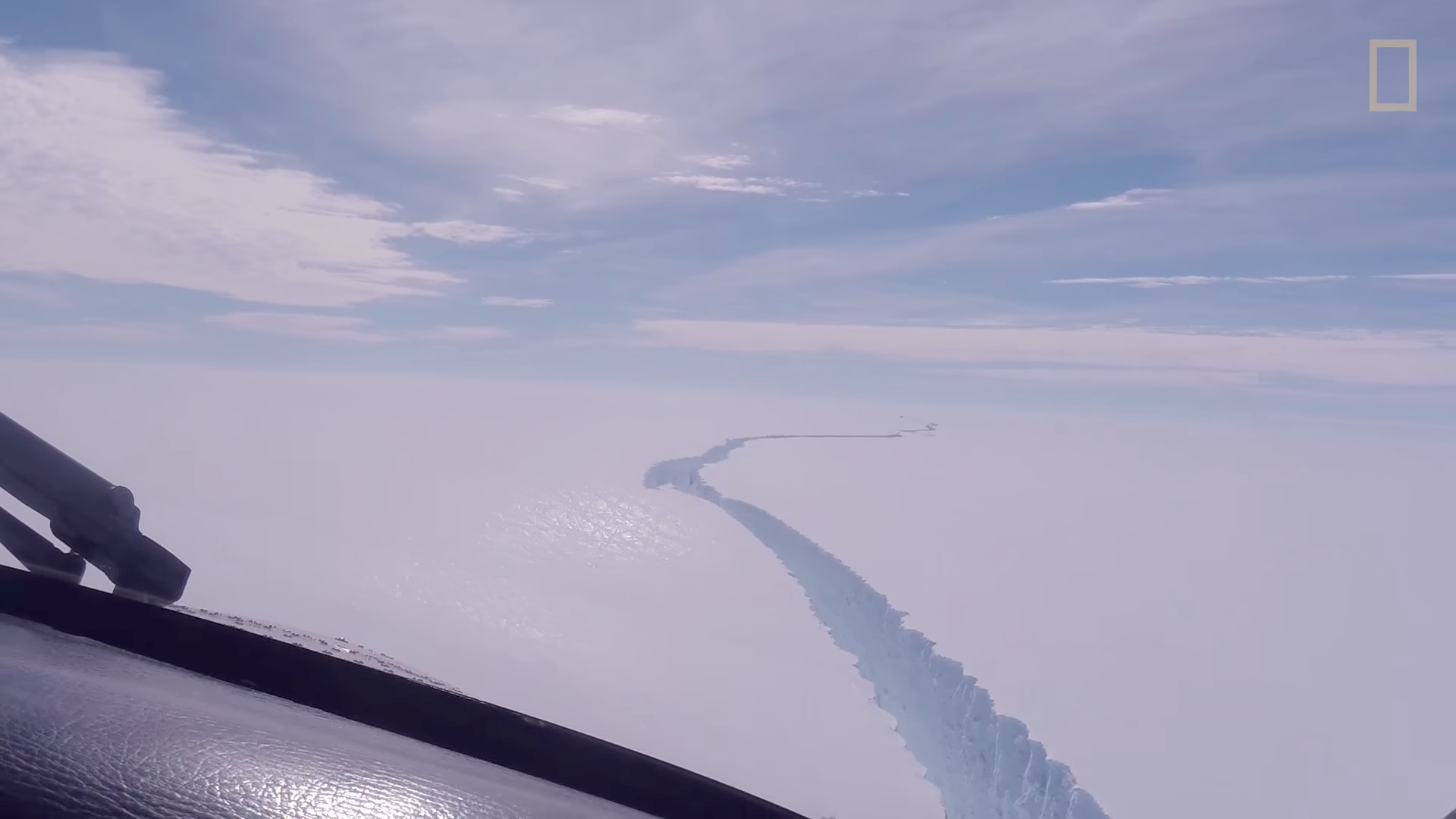 The Larsen C Ice Shelf in West Antarctica. Photo by: National Geographic / YouTube