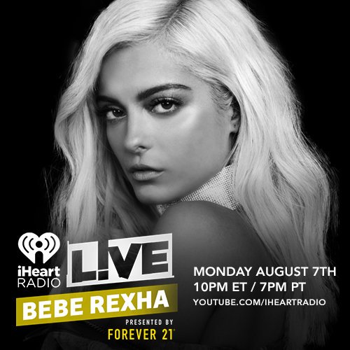 Bebe Rexha promotional shot. Photo by: iHeartRadio / Twitter