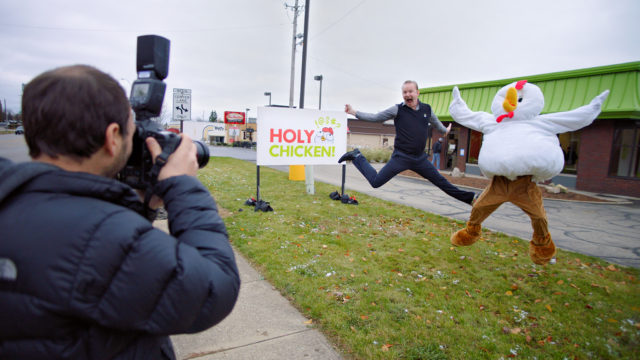 Morgan Spurlock appears in Super Size Me 2: Holy Chicken! by Morgan Spurlock, an official selection of the Spotlight program in the 2018 Sundance Film Festival. Courtesy of Sundance Institute | photo by Warrior Poets. Morgan Spurlock appears in Super Size Me 2: Holy Chicken! by Morgan Spurlock, an official selection of the Spotlight program in the 2018 Sundance Film Festival. Courtesy of Sundance Institute | photo by Warrior Poets.