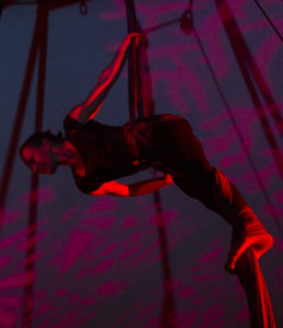 Trapeze artist at NitroFest. Photo by: Matthew McGuire