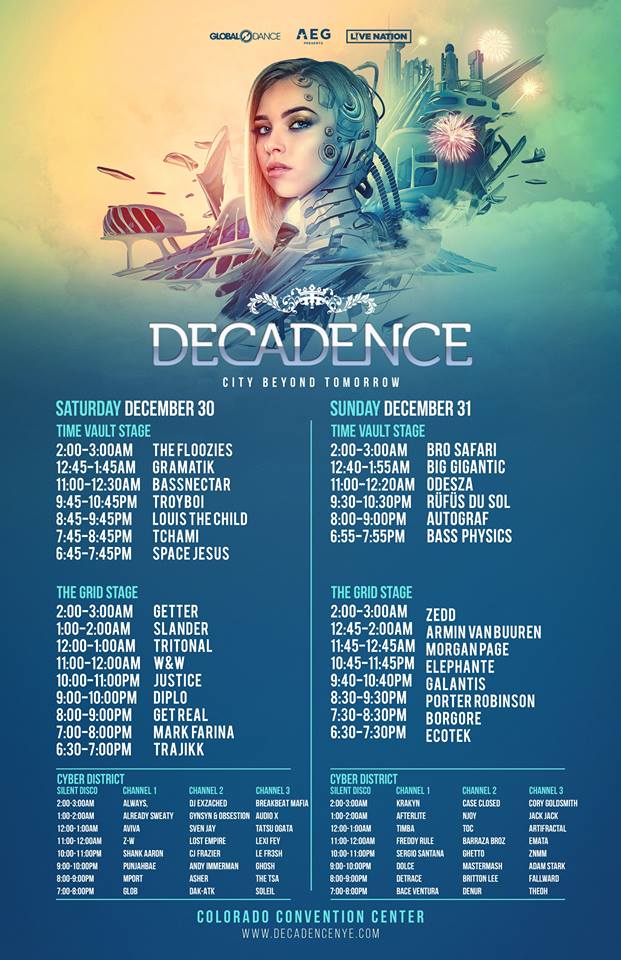 Decadence 2017 Denver schedule. Photo by: Decadence
