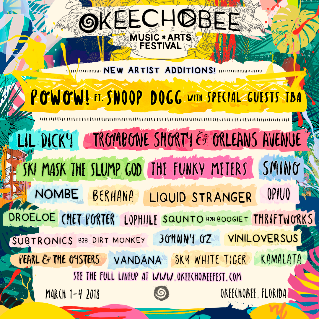 Okeechobee Music Festival 2018 artist additions. Photo provided.