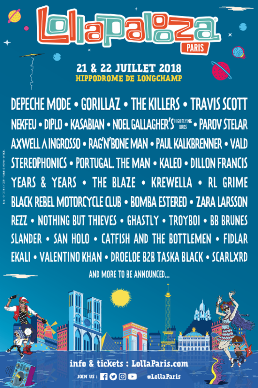 Lollapalooza Paris 2018 lineup. Photo provided.