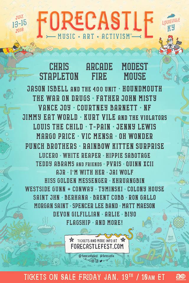 Forecastle Music Festival 2018 lineup. Photo by: Forecastle Music Festival