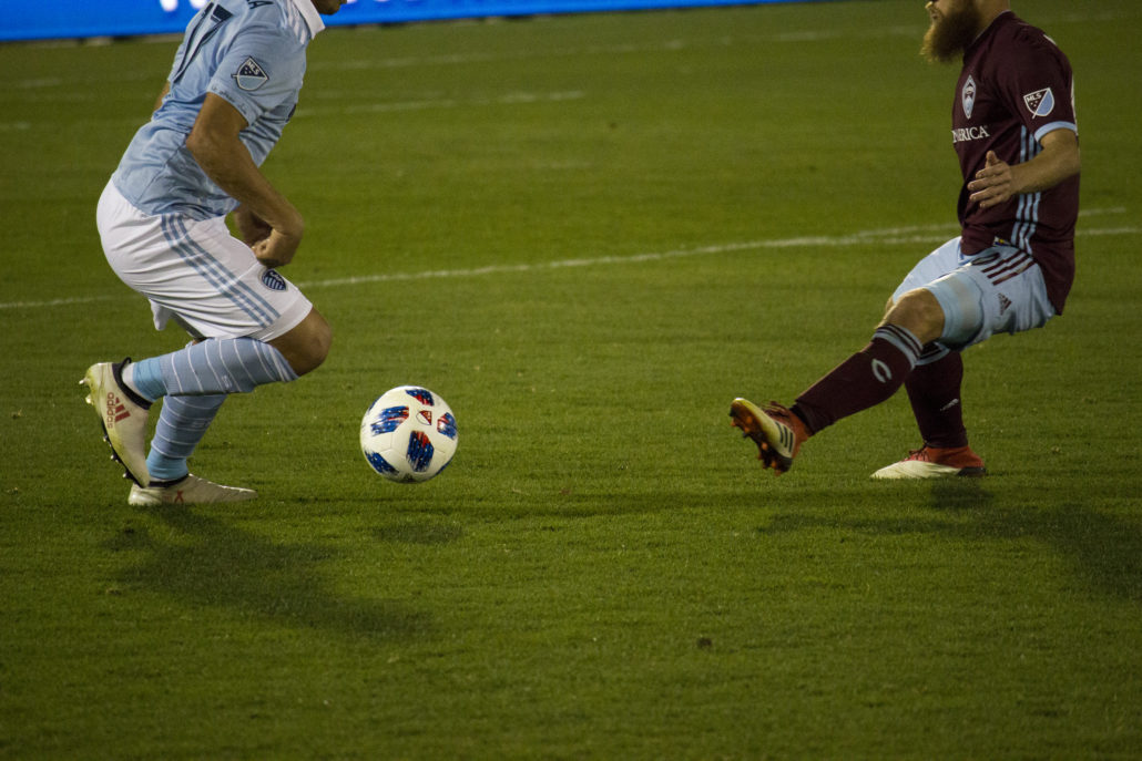Sporting Kansas City displays impressive footwork against the Colorado Rapids. Photo by: Matthew McGuire on 03/24/18 at Dick's Sporting Goods Park
