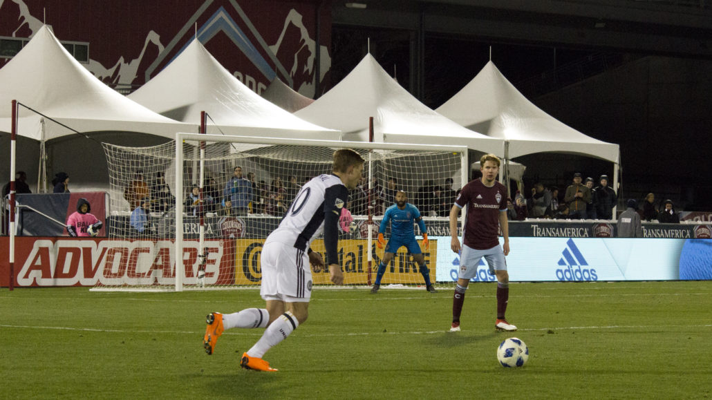 Philadelphia Union and the Colorado Rapids square off at Dick's Sporting Goods Park on Saturday, March 31, 2018. Photo by: Matthew McGuire