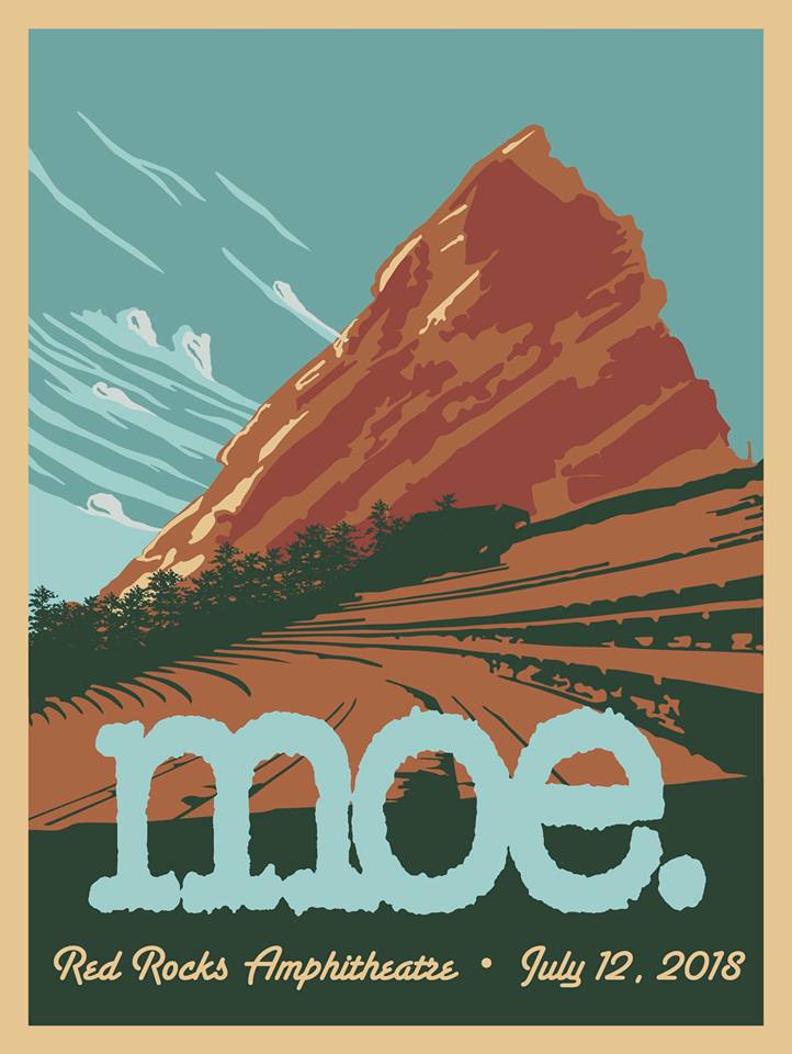 Moe. at Red Rocks 2018 poster. Photo by: Moe.