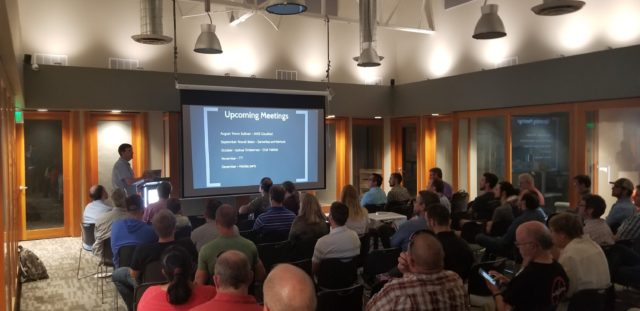 Trent Hein providing an overview for the DevOps Boulder Meetup at Rule4 on Monday, August 20. Photo by: Matthew McGuire